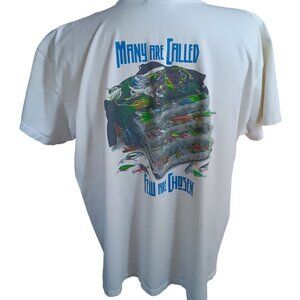 Vintage T-shirt XL Columbia Sportswear Fishing Tackle Box Distress Trash Mexico